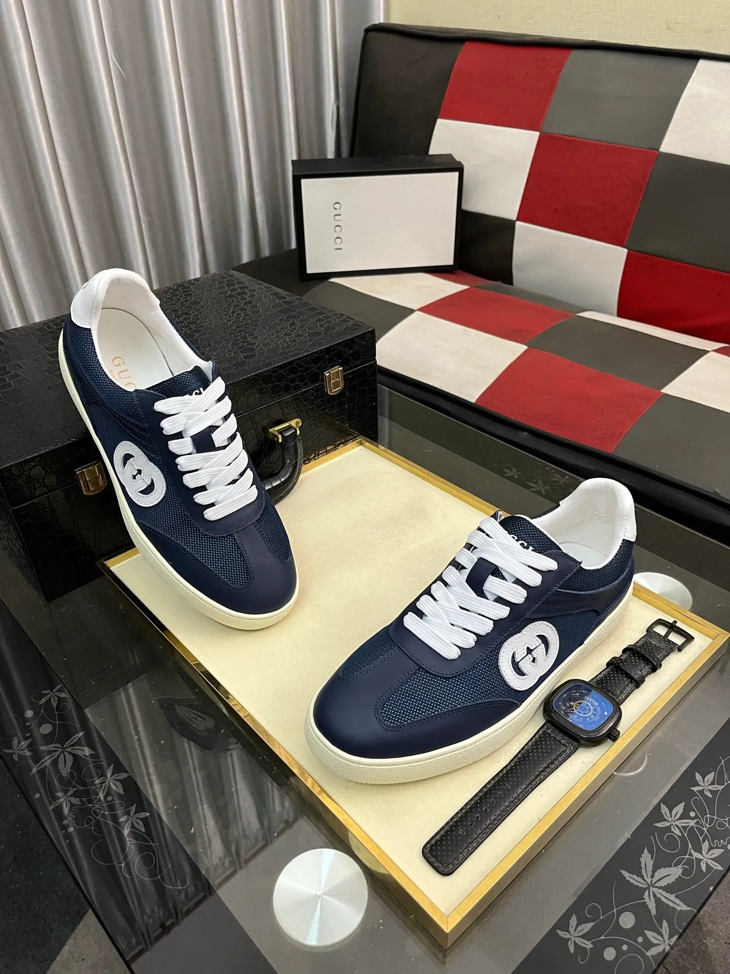 Men's shoes 💰400⌚️⌚️《GUCCI》The latest hot-selling casual shoes, top brand [seduce] luxury~purchase, top~quality. Products sold at the counter [strong] Original embossed calfskin fabric ➕ Comfortable sheepskin lining, code number: 38-443️⃣colors available